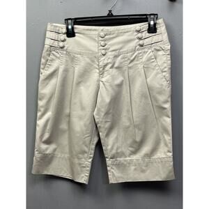 Fq&L‎ Tan Chino Shorts Women's Size 26 Bermuda Button accents Neutral